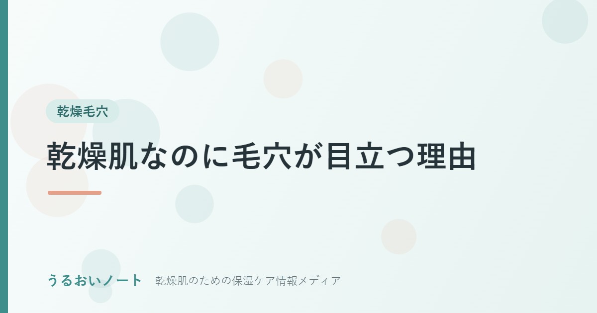 乾燥肌なのに毛穴が目立つ理由｜保湿でキメを整える乾燥毛穴ケア